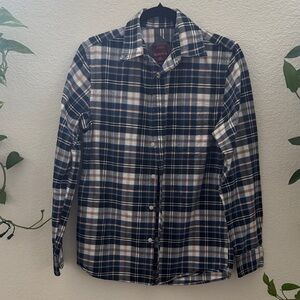 Merona Men’s Tailored Fit Plaid Button Down Shirt Blue Multicolor Size S